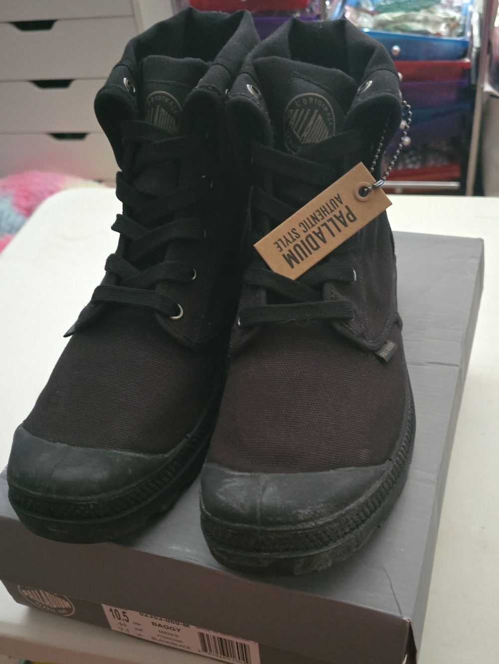 Palladium Black Canvas High-Top Sneakers